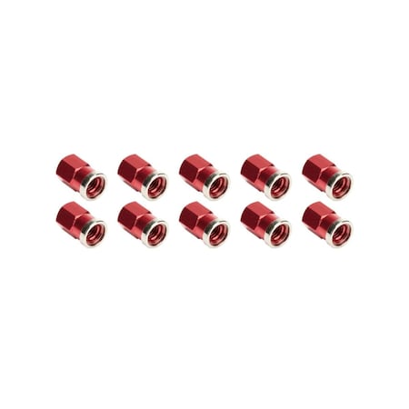 Allstar Performance Short QC Cover Nuts, Red, 10PK ALL72059